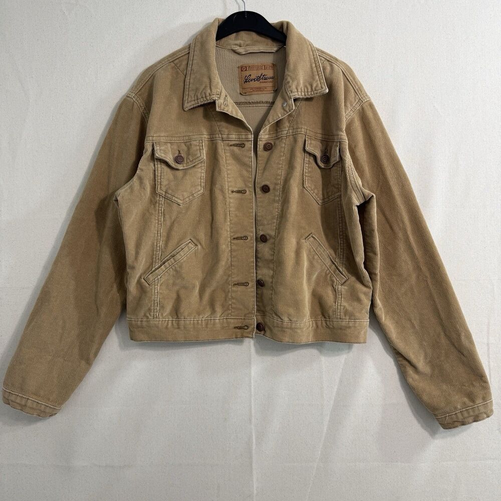 Levis Strauss Signature Corduroy Jacket Women’s M(8/10) Tan Trucker Classic